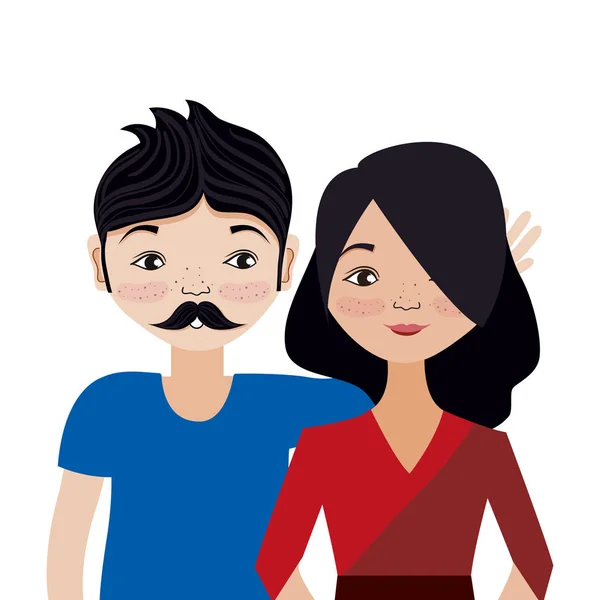 Young couple cartoon — Stock Vector