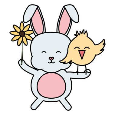 küçük civciv ve tavşan Paskalya karakterler