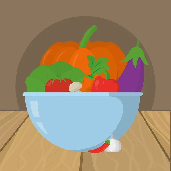 Deliciosas verduras frescas dibujos animados — Archivo Imágenes Vectoriales
