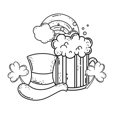 sevimli Leprikon şapka ve gökkuşağı