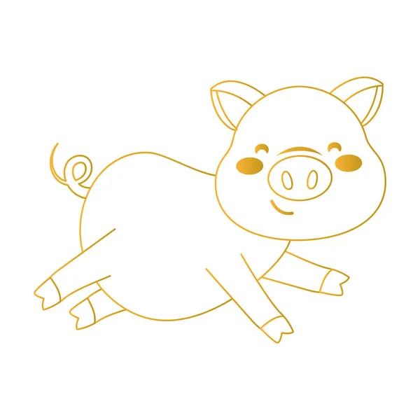 Pig smiling icon — Stock Vector