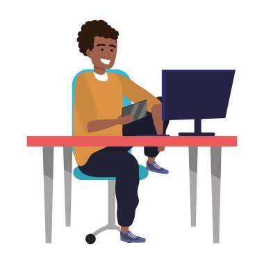 Bin yıllık kişi akıllı telefon ile oturan