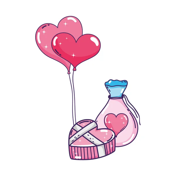 Balony party w kształcie serca z słojem Mason — Wektor stockowy