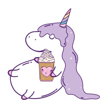 dondurma Kawaii ile sevimli Unicorn