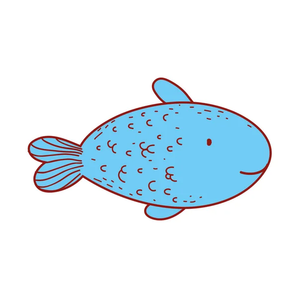かわいいおとぎ話の魚のアイコン — ストックベクタ