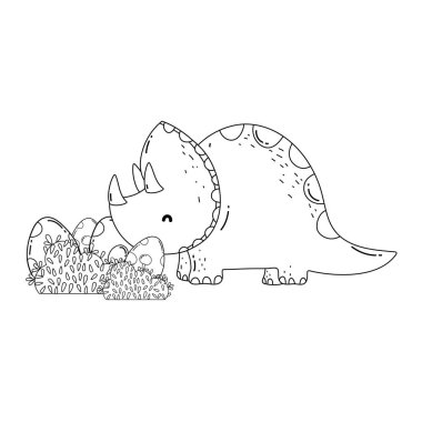 sevimli Triceratops karakter simgesi