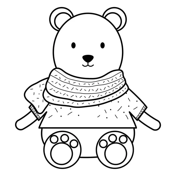 Mignon ours polaire caractère enfantin — Image vectorielle