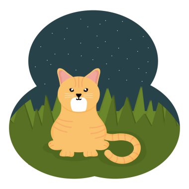 alanında sevimli küçük kedi maskotu