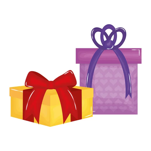 Cadeaux de fête boîtes cadeaux — Image vectorielle
