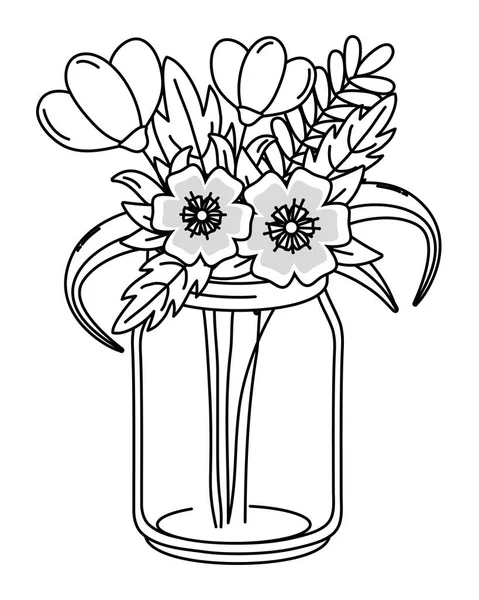 Schöne Natur Blumen Cartoon — Stockvektor