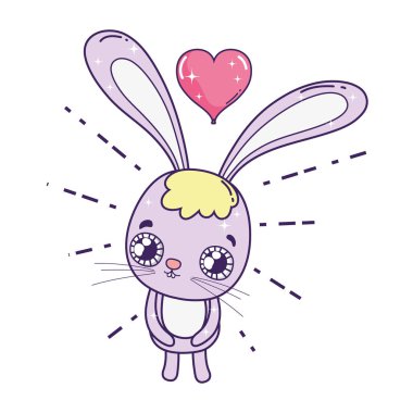 sevimli tavşan Sevgililer günü kartı