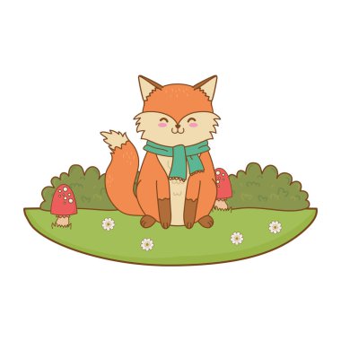 alan ormanlık karakter sevimli tilki