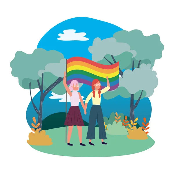 Dibujos animados orgullosos homosexuales — Archivo Imágenes Vectoriales