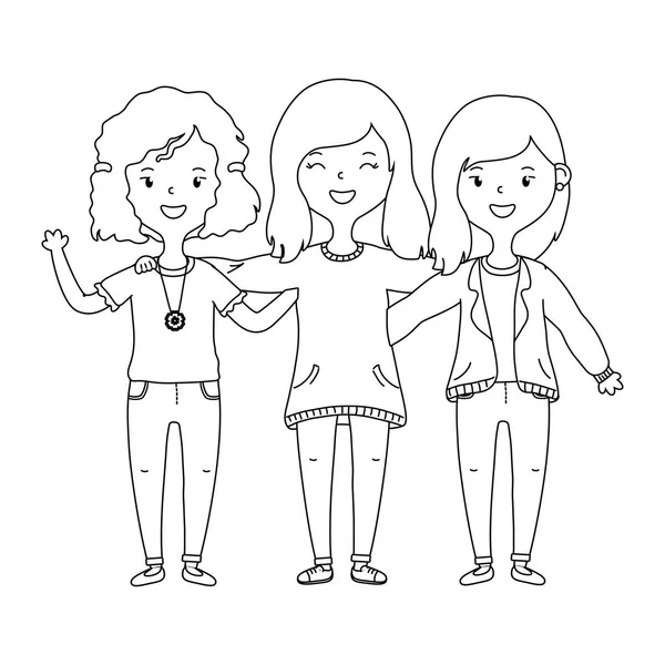 Diseño de amigos adolescentes — Vector de stock