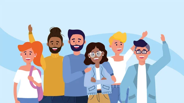 rahat giysiler ile mutlu kadın ve erkek arkadaşlar