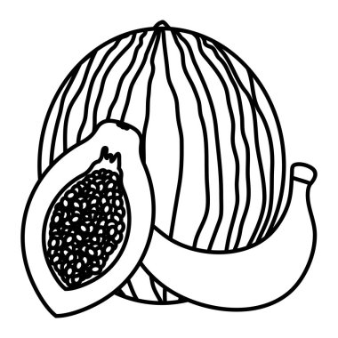 muz ve karpuz ile taze papaya