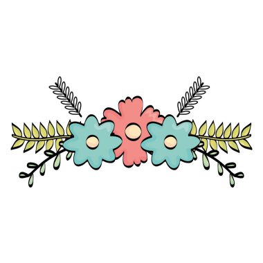 çiçekler ve Leafs dekorasyon