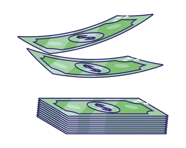 Economia de dinheiro desenhos animados — Vetor de Stock