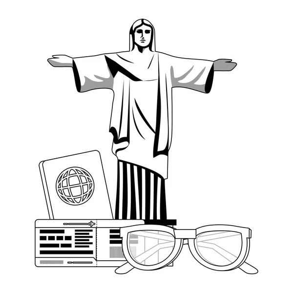 Cristo redentor diseño — Vector de stock