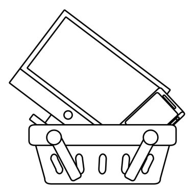 Alışveriş online simge tasarım vektör illüstrasyon