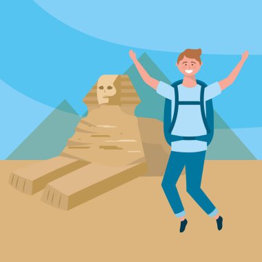 Giza vektör illüstrasyon Sfenks