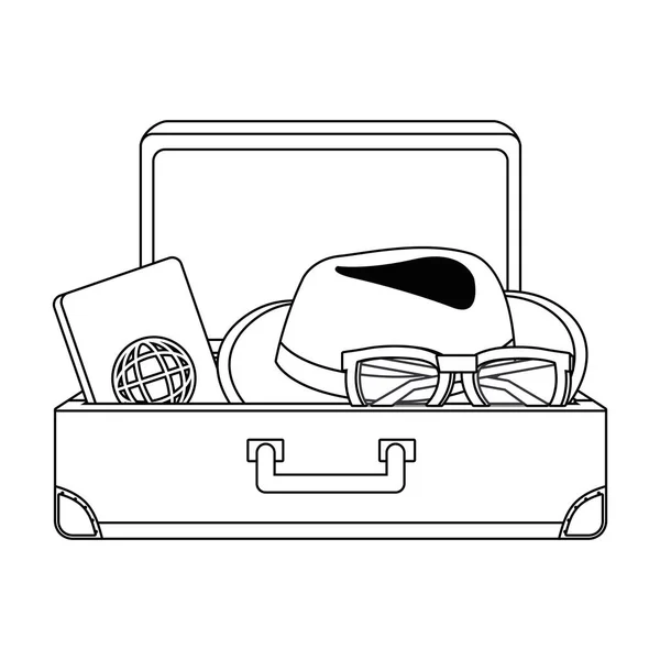 Illustrazione vettoriale della valigia e del design di viaggio — Vettoriale Stock