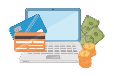 Alışveriş online simge tasarım vektör illüstrasyon