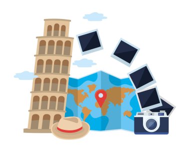 Pisa kule tasarım vektör illüstrasyon