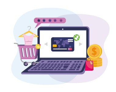 kredi kartı ile dizüstü e-ticaret teknolojisi ve online satın