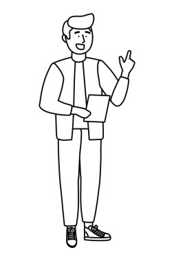 İzole adam tasarım vektör illüstrasyon