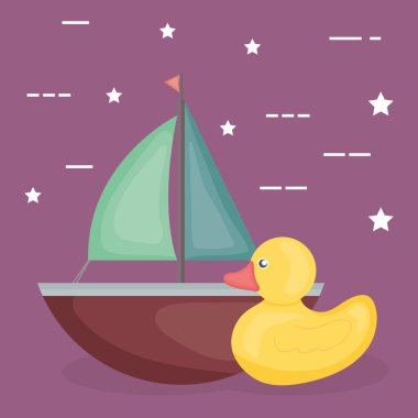 Yelkenli ve Ducky bebek oyuncakları