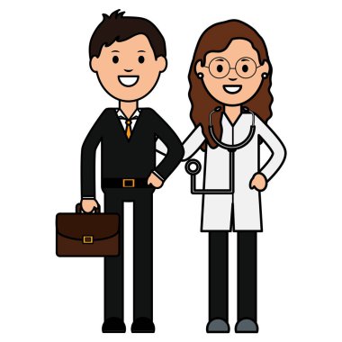 işadamı ile profesyonel kadın doktor