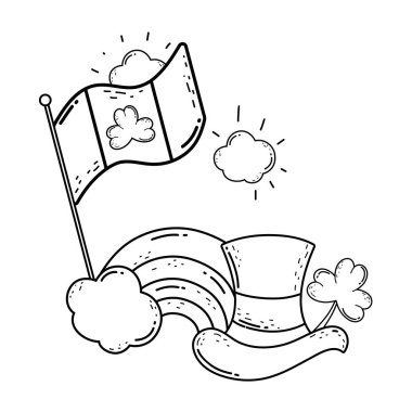 İrlanda bayrağı ile sevimli leprechaun şapka