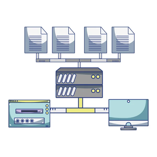 Tecnología informática dibujos animados — Archivo Imágenes Vectoriales