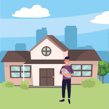 aile bebek bakım karikatür