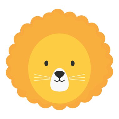 sevimli aslan kafası çocuksu karakter