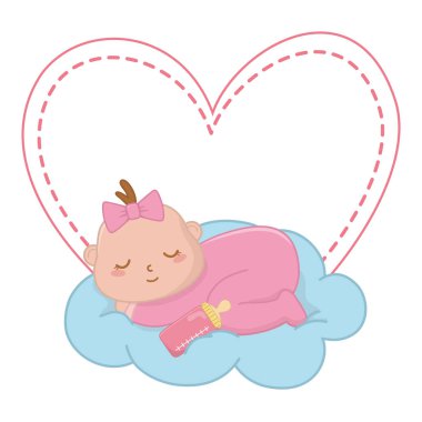 bebek bir bulut üzerinde uyku