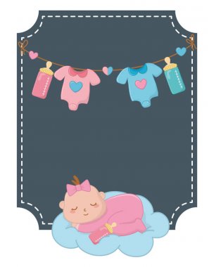 bebek uyku ile kare çerçeve