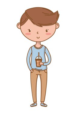 Şık çocuk karikatür kıyafeti izole