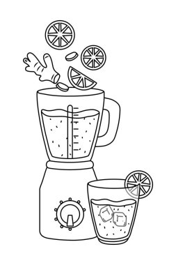 lezzetli sağlıklı smoothie karikatür