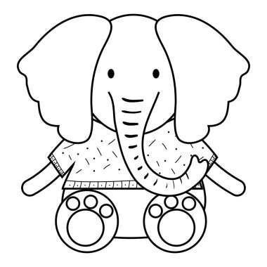 sevimli fil çocuksu karakter