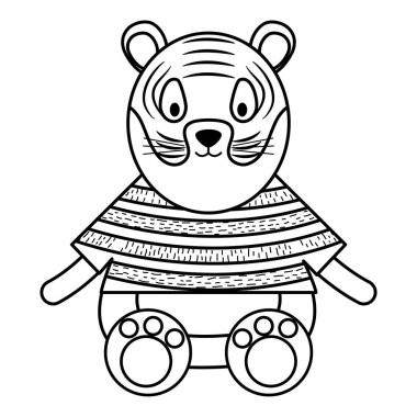 sevimli kaplan çocuksu karakter