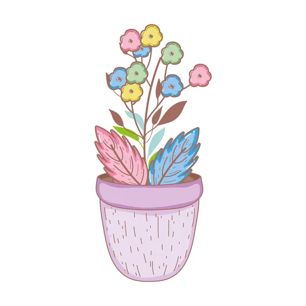 Flores en maceta — Vector de stock