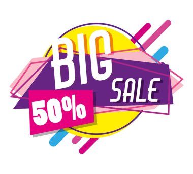 Mega satış iskontoları poster memphis tarzı