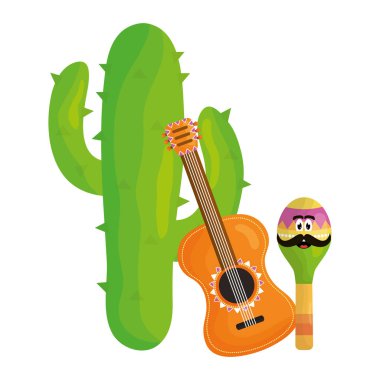 gitar ile meksika cactu bitki