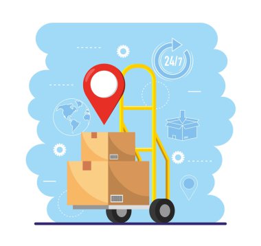 kutular teslimat hizmeti ile el kamyon