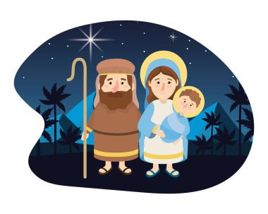 Noel nativity sahne karikatür