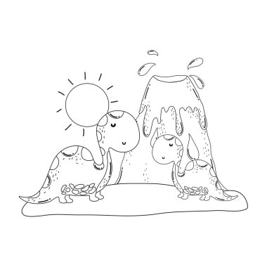 volkan sahne ile sevimli apatosaurus