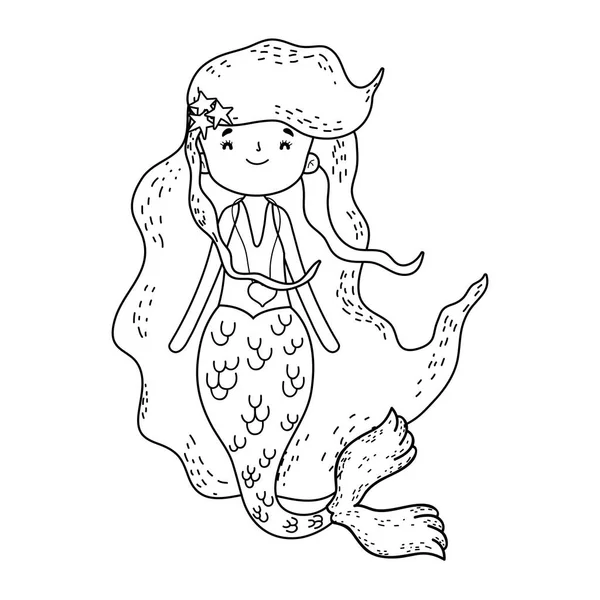 Cute mermaid fairy tales — Stock Vector