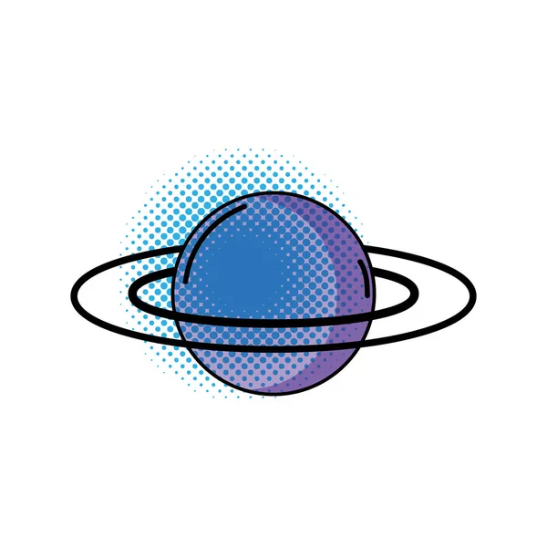 Saturn planet pop konst ikon — Stock vektor